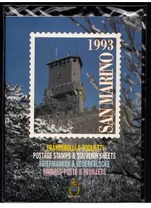 1993 - Libro ufficiale San Marino francobolli e interi postali